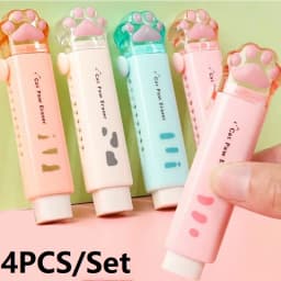 4PCS Children's School Rubber Eraser Pencil Stationery for School Eraser Foot for Kids Kawaii Eraser XPC01