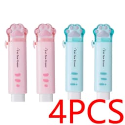4PCS Children's School Rubber Eraser Pencil Stationery for School Eraser Foot for Kids Kawaii Eraser XPC01