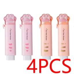 4PCS Children's School Rubber Eraser Pencil Stationery for School Eraser Foot for Kids Kawaii Eraser XPC01