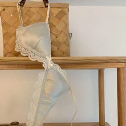 SP&CITY Korean Style Triangle Cup Bow Lace Bra for Women Small Chest Satin Underwear Sweet Girl Breathable Comfortable Soft Bra