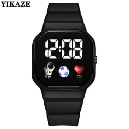 YIKAZE Kids Watches LED Digital Kids Watch Silicone Strap Cartoon Electronic Wristwatch Sports Clock for Boys and Girls Gifts
