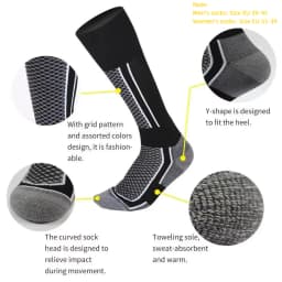 DIZETION 1 Pair Winter Warm Thickening Ski Stockings Hiking Socks For Women Men Children Anti-Cold Outdoor High Sports Stockings