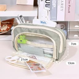 1pc Stationery Bag Pencil Case Large Capacity Pen Case Stationery Box Cosmetics Bag Portable Gifts