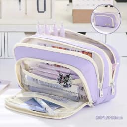 1pc Stationery Bag Pencil Case Large Capacity Pen Case Stationery Box Cosmetics Bag Portable Gifts