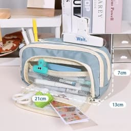 1pc Stationery Bag Pencil Case Large Capacity Pen Case Stationery Box Cosmetics Bag Portable Gifts