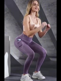New High Waist Women's Leggings Stretch Yoga Pants Tights With Pockets Push Up Fitness Running Sportswear Solid Color Pants