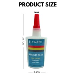 30ML FIXWANT Acrylic Glue Clear Strong Instant Adhesive PMMA ABS Plexiglass PVC Plastic PP PC Waterproof Fast Drying Glue