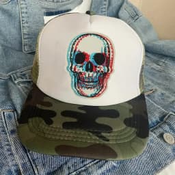 1PC 3D Skull Vertigo Funny Embroidered Patch Iron On Sew On Patches For Clothes Cap Bag Jacket DIY Gift Badge With Hot Adhesive