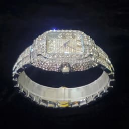 Luxury Diamond Watch for Men Hip Hop Style Bling Bling Iced Out Wristwatch Fashion Square Stainless Steel Waterproof Clock 2024