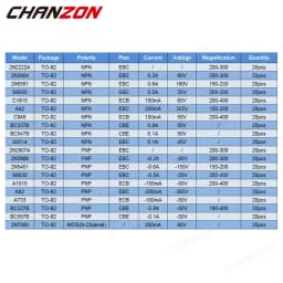 TO-92 NPN PNP Transistor Kit Assortment BC547 2N7000 2N3904 2N5551 BC337 BC557 2N3906 2N2222A S8050 2N5401 BC327 2SC1815