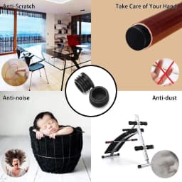 10pcs Black Plastic Round Chair Leg Caps Anti-slip Pad Non-Slip Furniture Feet Floor Covers Blanking End Caps Furniture Accessor
