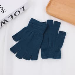 1Pair Black Half Finger Fingerless Gloves For Women And Men Wool Knit Wrist Cotton Gloves Winter Warm Workout Gloves