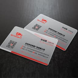 200pcs 500pcs Custom Translucent Business Cards PVC Print Plastic Identity Cards One Side Waterproof Round Corners Add White Ink
