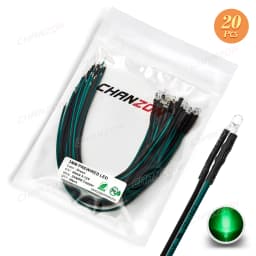 20pcs 3mm Prewired LED Light Emitting Diode DC 12V Warm White Red Green Blue Yellow Orange UV Pink Pre Wired Cable Lamp Bulb
