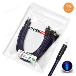 20pcs 3mm Prewired LED Light Emitting Diode DC 12V Warm White Red Green Blue Yellow Orange UV Pink Pre Wired Cable Lamp Bulb