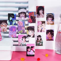 Yoofun 50pcs Kawaii Stickers Japanese Washi Paper Sticker Cartoon Sticker for Scrapbooking Journals Cute Stationery