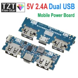 1/3/5PCS Micro/Type-C USB 5V 2.4A Dual USB 18650 Boost Battery Charger Board Mobile Power Bank Accessories For Phone DIY