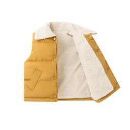 Children Cotton Vest Turn-down Collar Kids Winter Clothes Solid Color Sleeveless Waistcoats For Girls Boys Soft Outerwear Casual