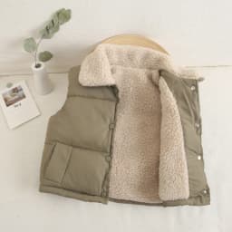 Children Cotton Vest Turn-down Collar Kids Winter Clothes Solid Color Sleeveless Waistcoats For Girls Boys Soft Outerwear Casual