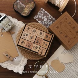 Jenny Chinese Character Number Universe Flower Week Wooden Rubber Stamp Scrapbooking Deco DIY Craft Standard Wooden Stamps