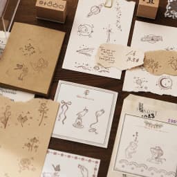 Jenny Chinese Character Number Universe Flower Week Wooden Rubber Stamp Scrapbooking Deco DIY Craft Standard Wooden Stamps