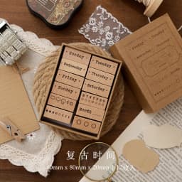 Jenny Chinese Character Number Universe Flower Week Wooden Rubber Stamp Scrapbooking Deco DIY Craft Standard Wooden Stamps
