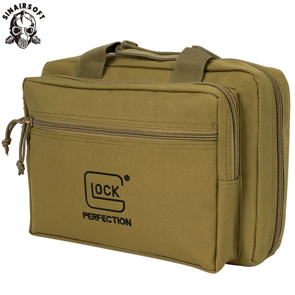 Tactical Glock Pistol Portable Storage Dual Gun Bag Magazine Pouch Handgun Range Case Holder For Colt 1911 Cz-75 Sig Sauer P365