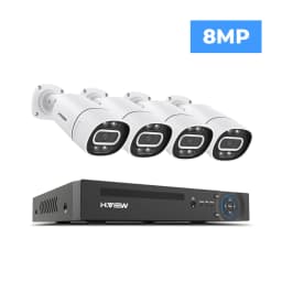 H.View 4K 5Mp 8Mp Poe CCTV Security Camera System Home Video Surveillance Kit 8Ch NVR Audio Outdoor Ip Camera XMEYE App