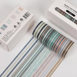 JIANWU 6pcs/set Basic Pattern Marble Plaid Stripe Decoration Washi Tape Set DIY Background Scrapbook Sticker Masking Tape Kawaii