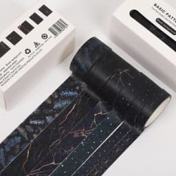 JIANWU 6pcs/set Basic Pattern Marble Plaid Stripe Decoration Washi Tape Set DIY Background Scrapbook Sticker Masking Tape Kawaii
