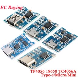 20Pcs/1pc 5V 1A Micro/Type-c/Mini 18650 TP4056 4056A Lithium Battery Charger Module Charging Board Protection Function Li-ion