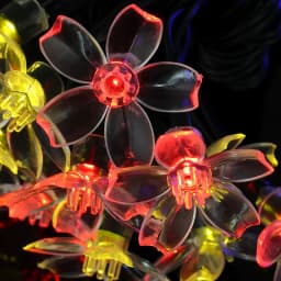 100PCS LED Garland Accessories Soft Silicone Cherry Flower Decorations for String Lights Holiday Christmas Decorations