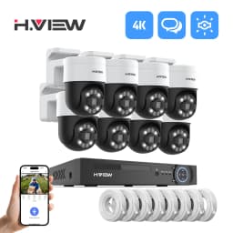 H.view 8Ch 4K 5MP 8MP Cctv Security Camera System Ptz Home Video Surveillance Kit Outdoor Ip Camera Humanoid Detection