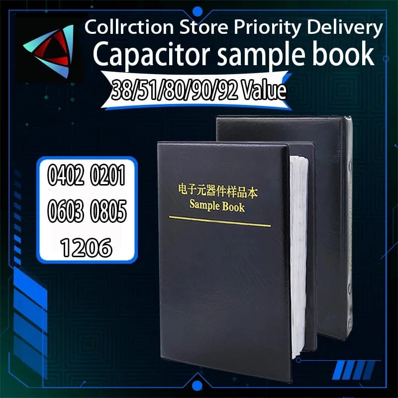Capacitors Kit SMD Capacitor Sample Book 0201 0402 0603 0805 1206 Chip Assortment Pack 80/90/92 Values 25 50 Pcs