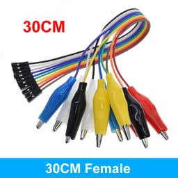 20cm 30cm 10pin Double-end Alligator Clips jump Wire Male Female Crocodile Clip Test Lead Jumper Wire Line Cable DIY Connection