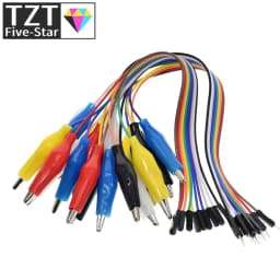 20cm 30cm 10pin Double-end Alligator Clips jump Wire Male Female Crocodile Clip Test Lead Jumper Wire Line Cable DIY Connection