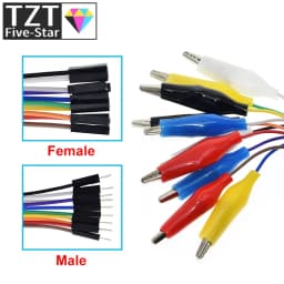 20cm 30cm 10pin Double-end Alligator Clips jump Wire Male Female Crocodile Clip Test Lead Jumper Wire Line Cable DIY Connection