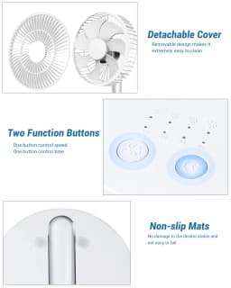 USB Foldable Fan with 4 Speeds & Timing,Battery Operated Mini Fan for Bedroom, Indoor or Outdoor,Table Fan
