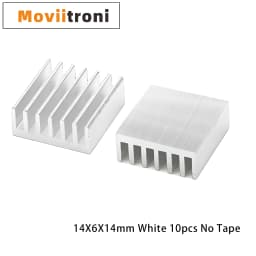 10pcs Aluminum Computer Cooler Radiator Heatsink 14x14x6mm Heat sink for Electronic Chip Heat dissipation Cooling Pads with Tape