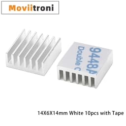 10pcs Aluminum Computer Cooler Radiator Heatsink 14x14x6mm Heat sink for Electronic Chip Heat dissipation Cooling Pads with Tape