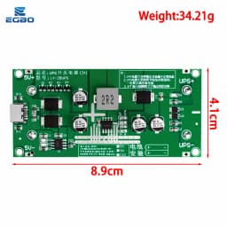 Type-C 15W 3A 18650 Lithium Battery Charger Module DC-DC Step Up Booster Fast Charge UPS Power Supply / Converter 5V 9V 12V