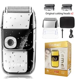 Kemei 2 in 1 Electric Shaver Men Electric Razor Rechargeable Beard Shaver Floating Hair Trimmer Face Care Beard Shaving Machine