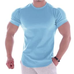 2024 Summer Sports T Shirt Men Gyms Short Sleeve Fitness T-Shirt Male Quick-Dry Workout Outdoor Tight Tees Tops Men Sportswear