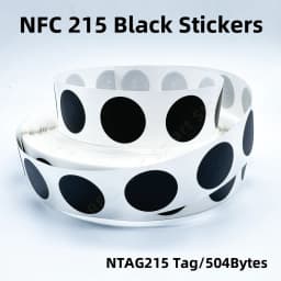 NFC 215 Black Tag 13.56MHz ISO14443A 504 Bytes Black Sticker Ntag 215 NFC Sticker For All NFC Phones RFID Adhesive Label
