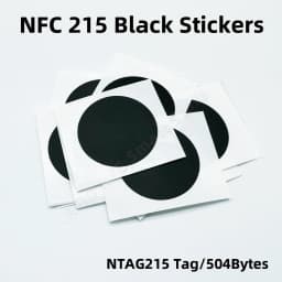 NFC 215 Black Tag 13.56MHz ISO14443A 504 Bytes Black Sticker Ntag 215 NFC Sticker For All NFC Phones RFID Adhesive Label
