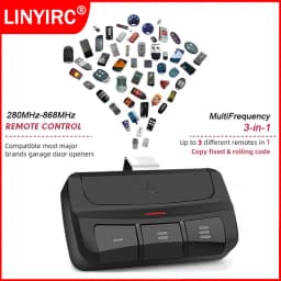 3 IN 1 Multi Frequency Garage Door / Gate Remote Control Duplicator 280-868MHz Electronic Gate Control Opener Transmitter Clone