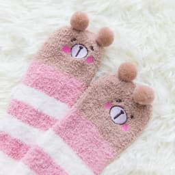 Kawaii Japanese Animal Printed Knee Socks Striped Cute Lovely Long Thigh High Socks  Winter Warm Medias Stockings