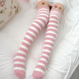 Kawaii Japanese Animal Printed Knee Socks Striped Cute Lovely Long Thigh High Socks  Winter Warm Medias Stockings