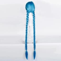 Cosplay Wig Long Braided Blue The Loose Cannon Wig with Blue Braid Heat Resistant Synthetic Hair Anime Wigs