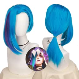 Cosplay Wig Long Braided Blue The Loose Cannon Wig with Blue Braid Heat Resistant Synthetic Hair Anime Wigs